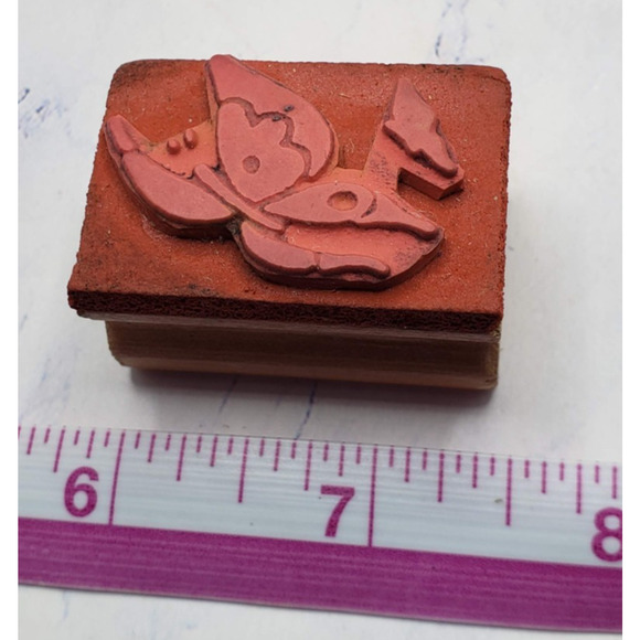 Painted Butterfly Nature Art Stamps Wood Mounted Rubber Stamp - Picture 7 of 7